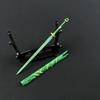 Mini Green Bamboo Bee Sword Keychain – Ancient Style Alloy Treasure Model Ornament