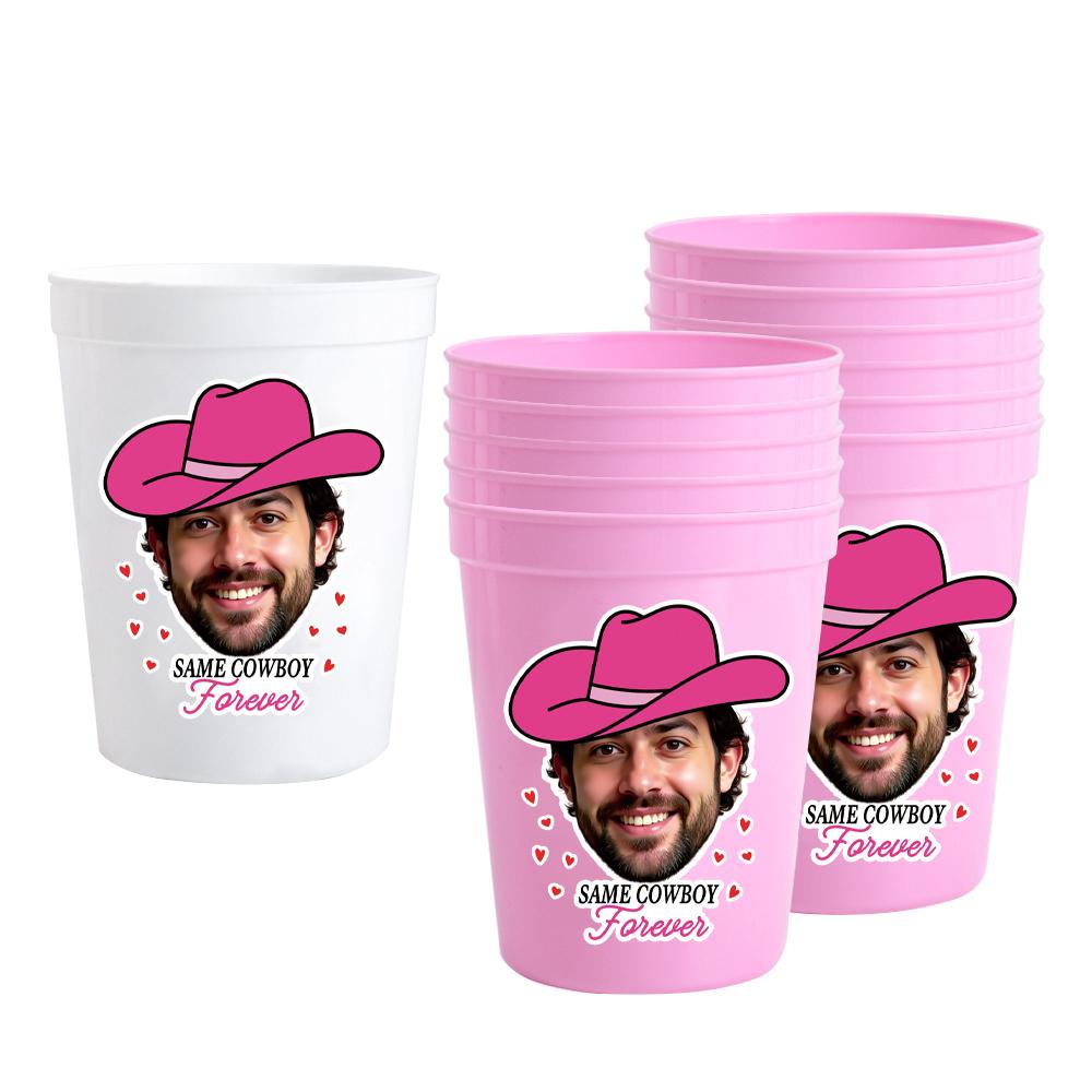 20pcs Custom Groom Face sticker Personalized Bachelorette Wine Cup Sticker Same Cowboy Forever photo Sticker Hen Party decor