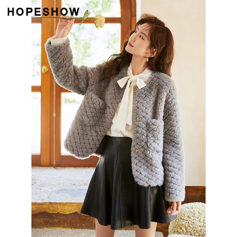 Kaiser Women's Korean Style Shearling Wool Coat