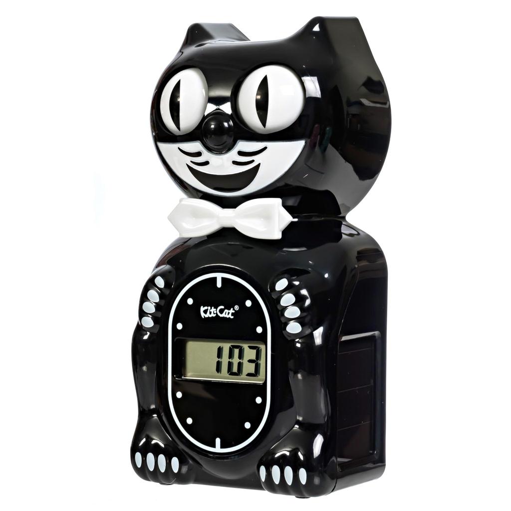 Kit Cat Klock Horloge Chat Kit Cat, Horloge Numérique Chat Mignon, Noir