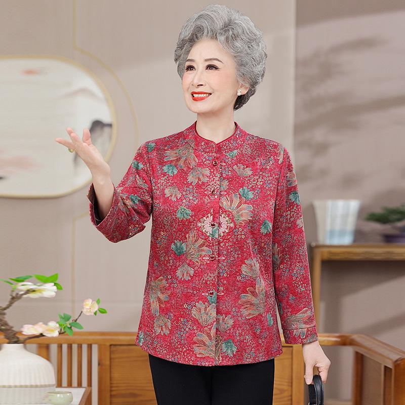 Modischer Frühlings- und Herbstmantel für reife Frauen: Leichter Strickjacke mit langen Ärmeln, Elegantes Oberteil in Übergröße