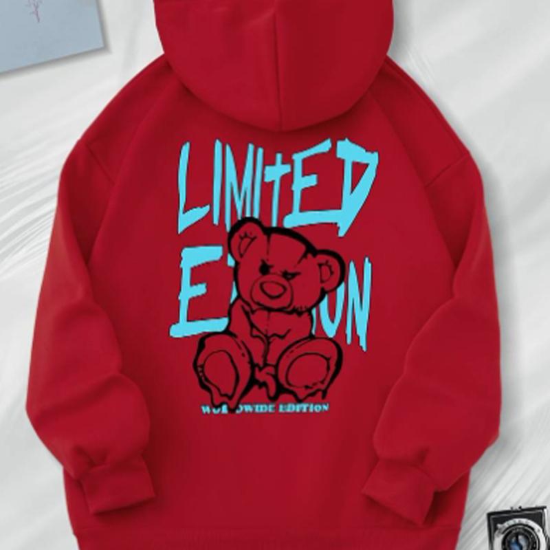 

Женская линия Медвежий Принт Свободные Толстовки Топы Блузка Свитшот Повседневный Длинный Рукав Пуловер Топы XS чёрный