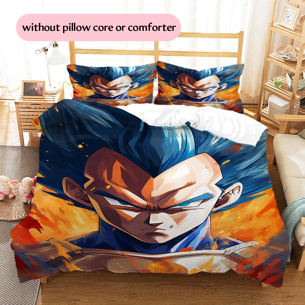 

Постельное белье с рисунком персонажей Dragon Ball, Домашний декор, Подарок на день рождения (1 пододеяльник + 2 наволочки, без наполнителя) 135x200cm