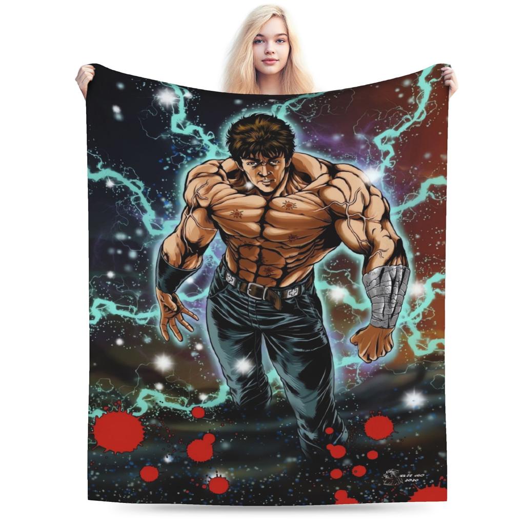 Warm Blanket Children Travel Hokuto No Ken Survivor Cute Throw Blanket  Flannel Bedspread For Living Room Funny Sofa Bed Cover