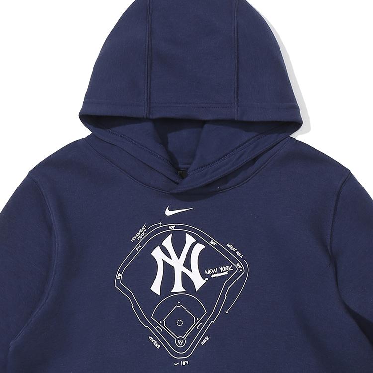 Nike MLB New York Yankees Club Fleece Pullover Hoodie Navy Youth 3Z3B7SBF7-NYY