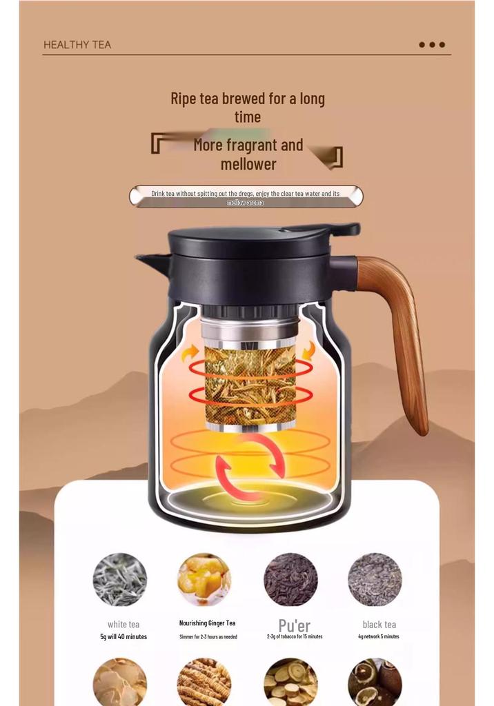 High-Capacity Thermos Flask with Tea Infuser – Long-Lasting Thermal Insulation, Food-Grade, Ideal for Home Use