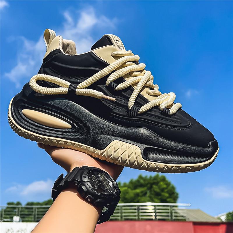 Men's Thick Bottom Increase Height Tide Shoes Students Leather Casual Sneakers Non-slip Comfort Running Shoes Tenis Masculino