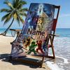 Custom Name Personalized N Nininjago Print Beach Towel, for Trip Camping Beach Party Home Decor, Birthday Gift for Family & Friends