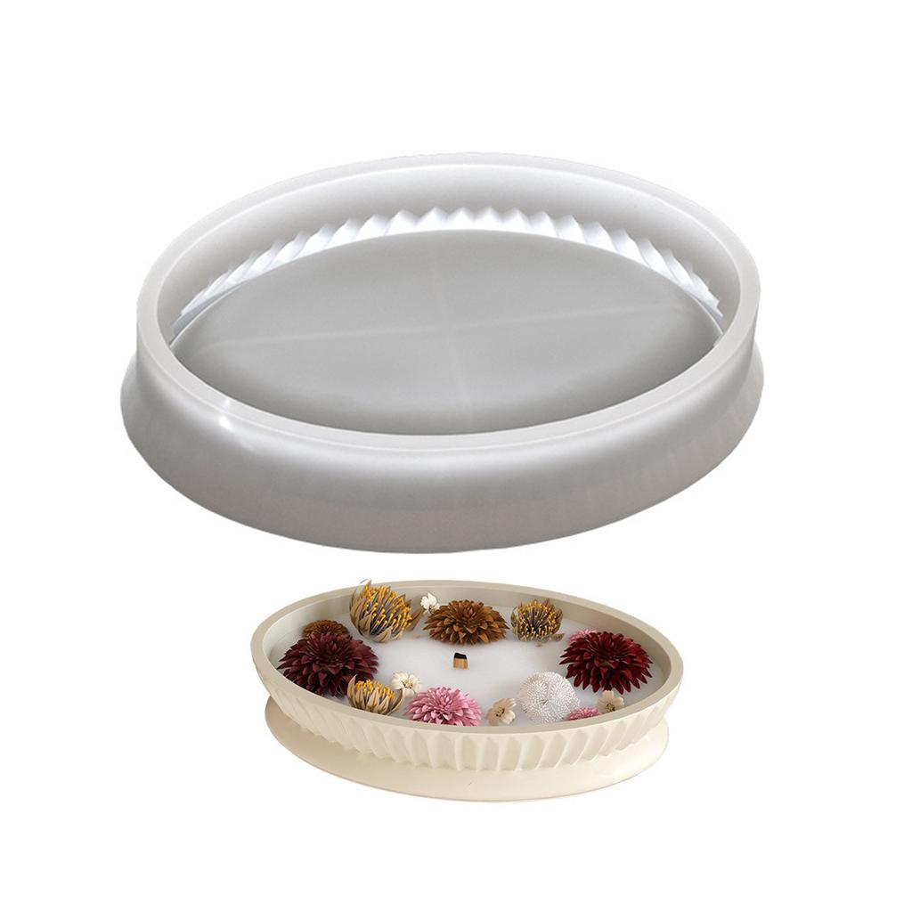 Elliptical Shape Silicone Mold for Resin Plaster and Cement Trays Home Decorative Crafting Tool Silicone Texture