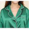 (size M) Women's Soft Silk Satin Long Sleeve Sleepwear Pajamas Set 25-26