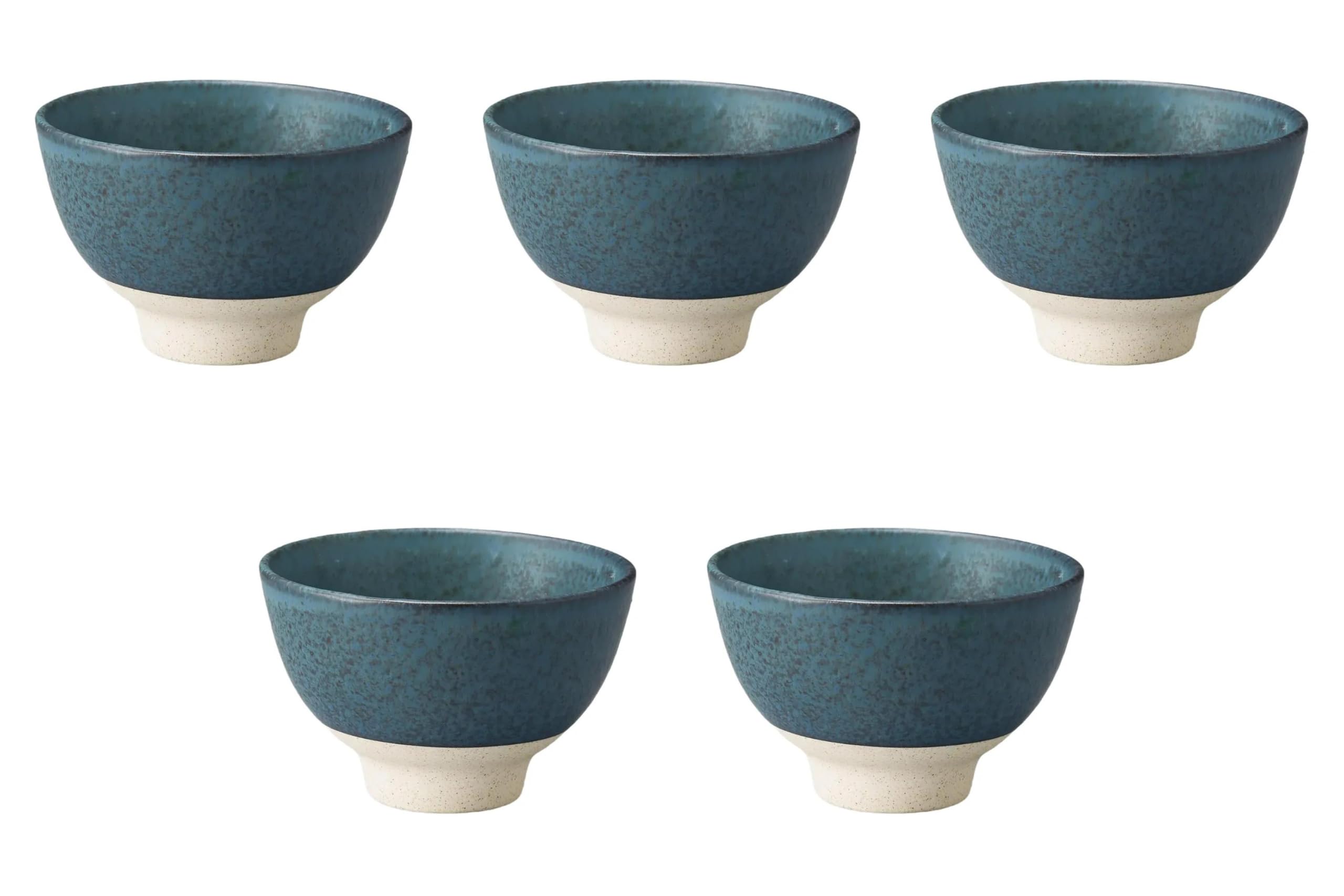 

Set of 5 Iced Rice Navy Blue x Rice Bowls by Setomonohonpo Bowls, [11.5 7.4 cm]