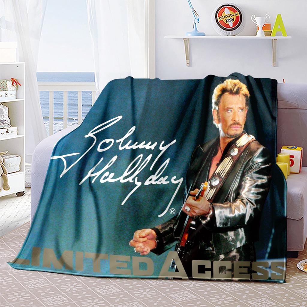 French legendary rock singer and actor Johnny Hallyday blanket soft home furnishing nap decoration four seasons warm Sherpa blanket U17