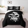 Duvet Cover Set Geometric Gorilla Face White Black Minimal 3 Piece Bedding for Adult Fan Gift