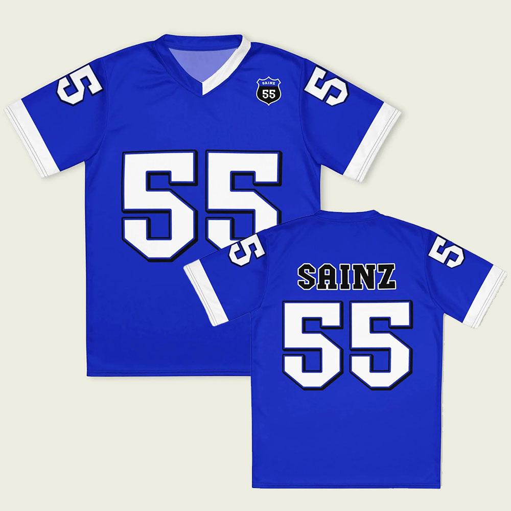 Racer Carlos Number 55Sainz Jr Jersey Unisex Loose V-neck T-shirt Casual Design 3D Printing Men/Women T Shirt Short Sleeve Tees graphic t shirts