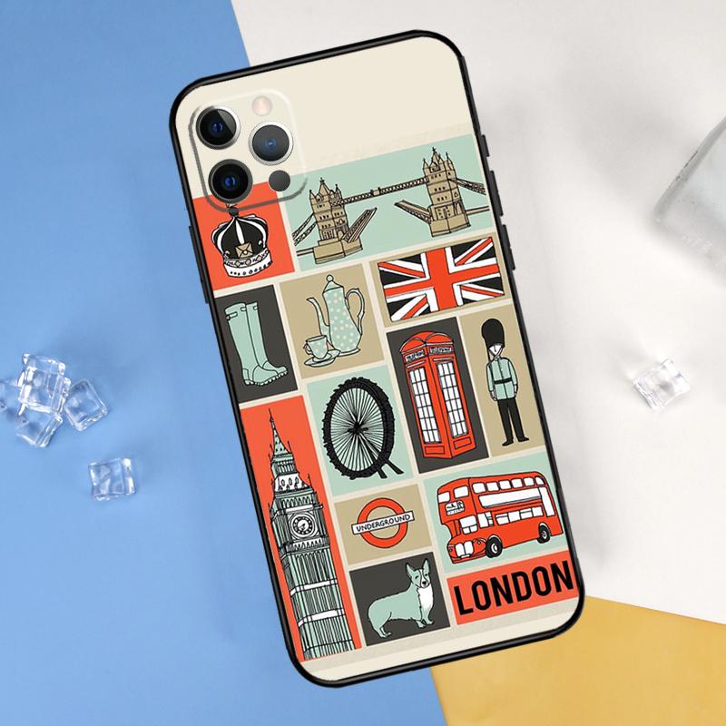 London Bus England Big Ben Phone Case For iPhone 16 Pro 15 Pro 11 13 14 Pro Max 12 Mini XR 16 15 Plus 16e Cover Shell