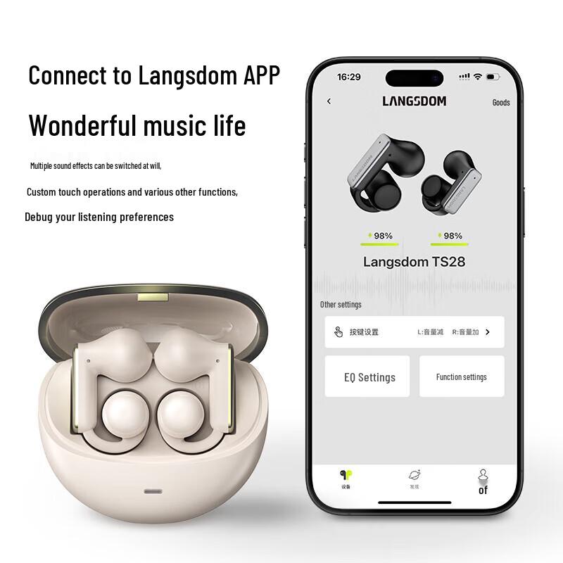 LanShiDun TS28 Metal-Feel Ear Clip Bluetooth Headset