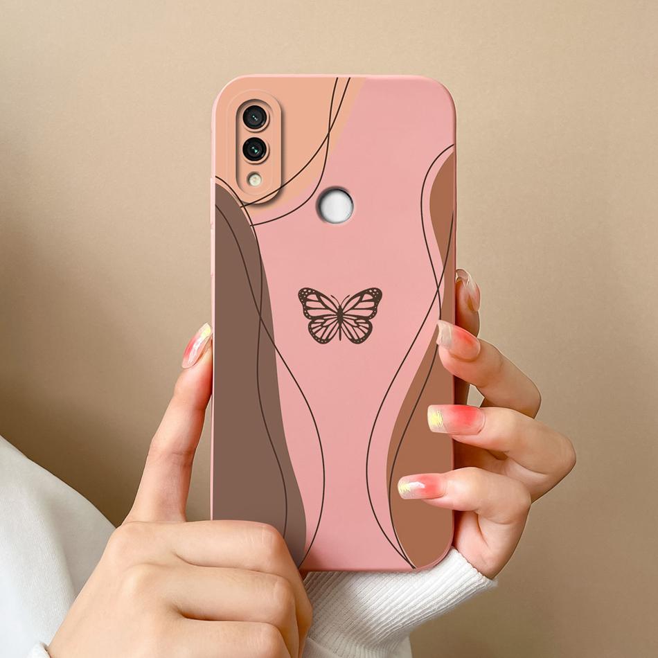 For Redmi Note 7 Pro 7S Case Butterfly Soft Liquid Silicone Camera Protection Back Cover For Xiaomi Redmi Note 7 S 7Pro Funda