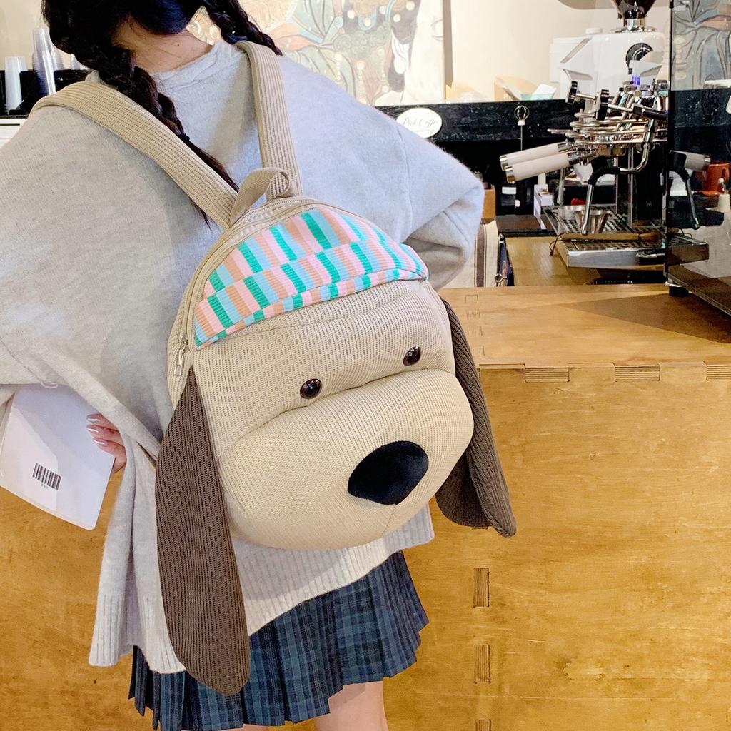 Schoolbag1011 New Cute Puppy Backpack Children Travel Large Capacity Backpack Women Plush Big Dog Schoolbag Men