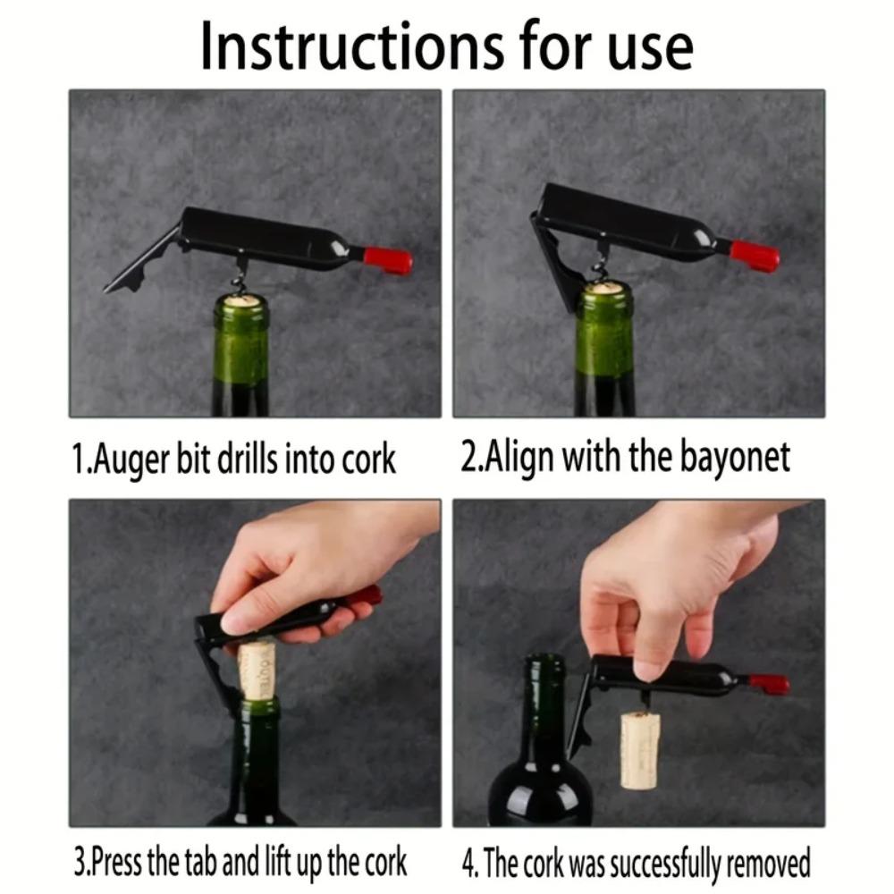 Magnetic Bottle Opener Plastic Champagne Corkscrew Creative Foldable Corkscrew  Gifts