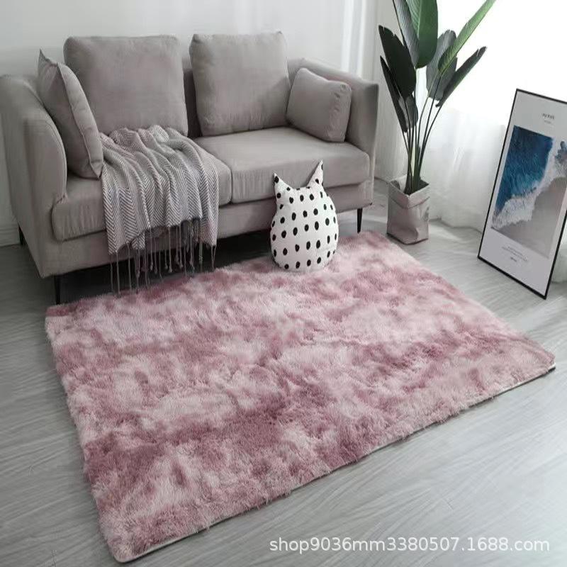 Gradient Tie-dyed Plush Carpet Living Room Bedroom Bedside Blanket Bay Window Pad Full Thick Carpet 160*230cm