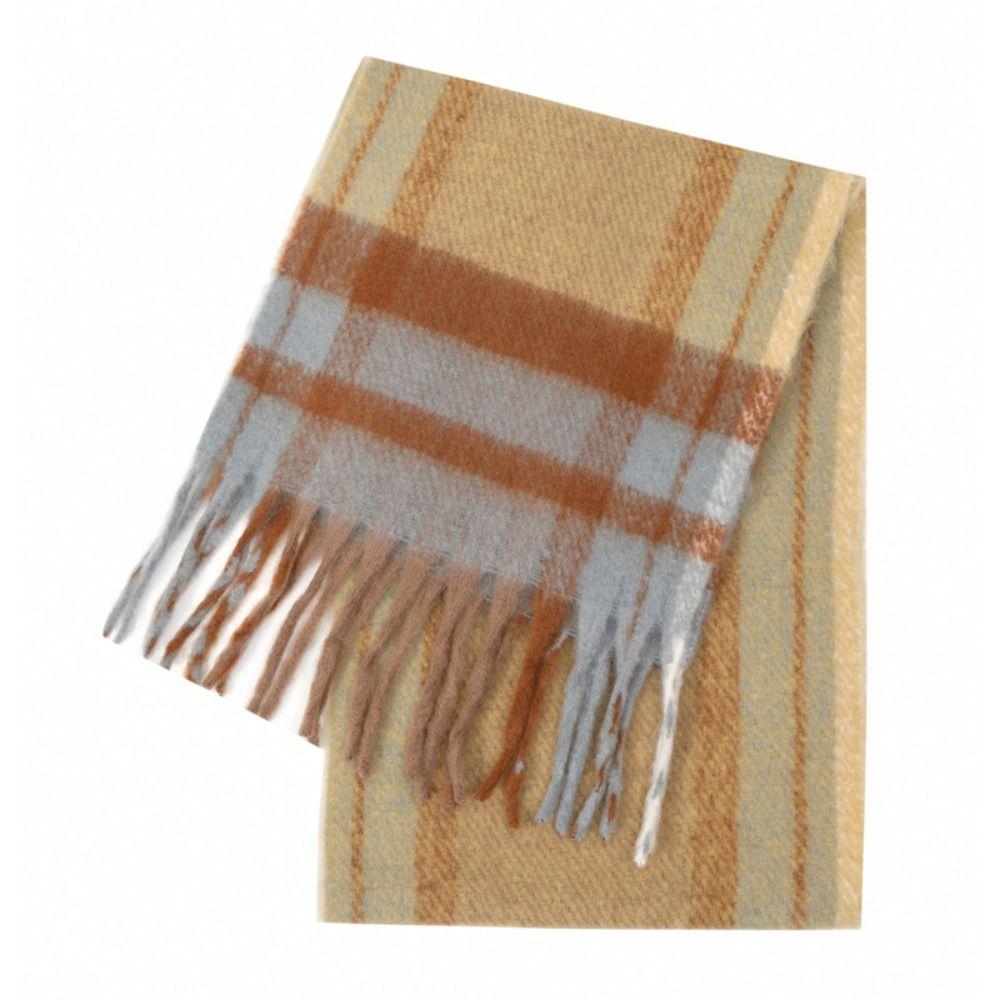 Plush Plaid Wool Scarf Mohair Winter Cashmere Scarves Classic Women Cape Student