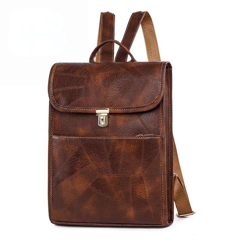 

2023 Новий PU рюкзак високої місткості Ретро Британський модний рюкзак Модна бізнес дорожня сумка Сумка для iPad 26*9*34cm коричневий