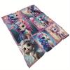 Cute Rainbow Unicorn Flannel Throw Blanket Cartoon Pegasus Patchwork Kids Bed Sofa Blanket