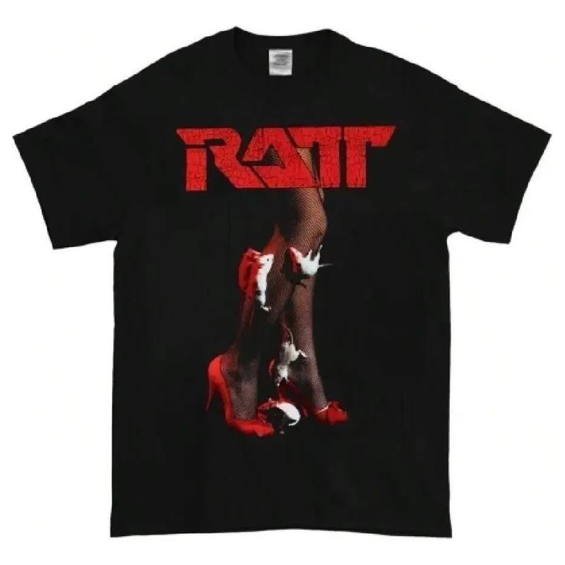 Camiseta Negra Nueva De Ratt Band, Unisex, Banda De Rock, Do S