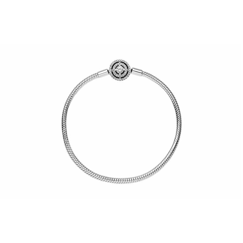 Pandora Halo buckle snake bone chain 925 silver bracelet women's silver 590038C01