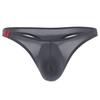 Breathable Seamless Ice Silk Men Briefs U Convex Low Waist Thong for Inside Wear
