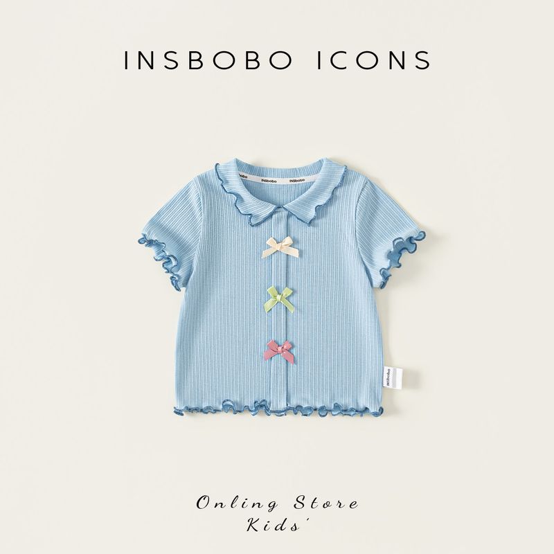 Girls' Short-Sleeved T-Shirts, Baby Girls' Summer Clothes, 2026 Summer New Style Kidsren's Clothes, Super Nice and Stylish Tops, Kidsren's Clothing