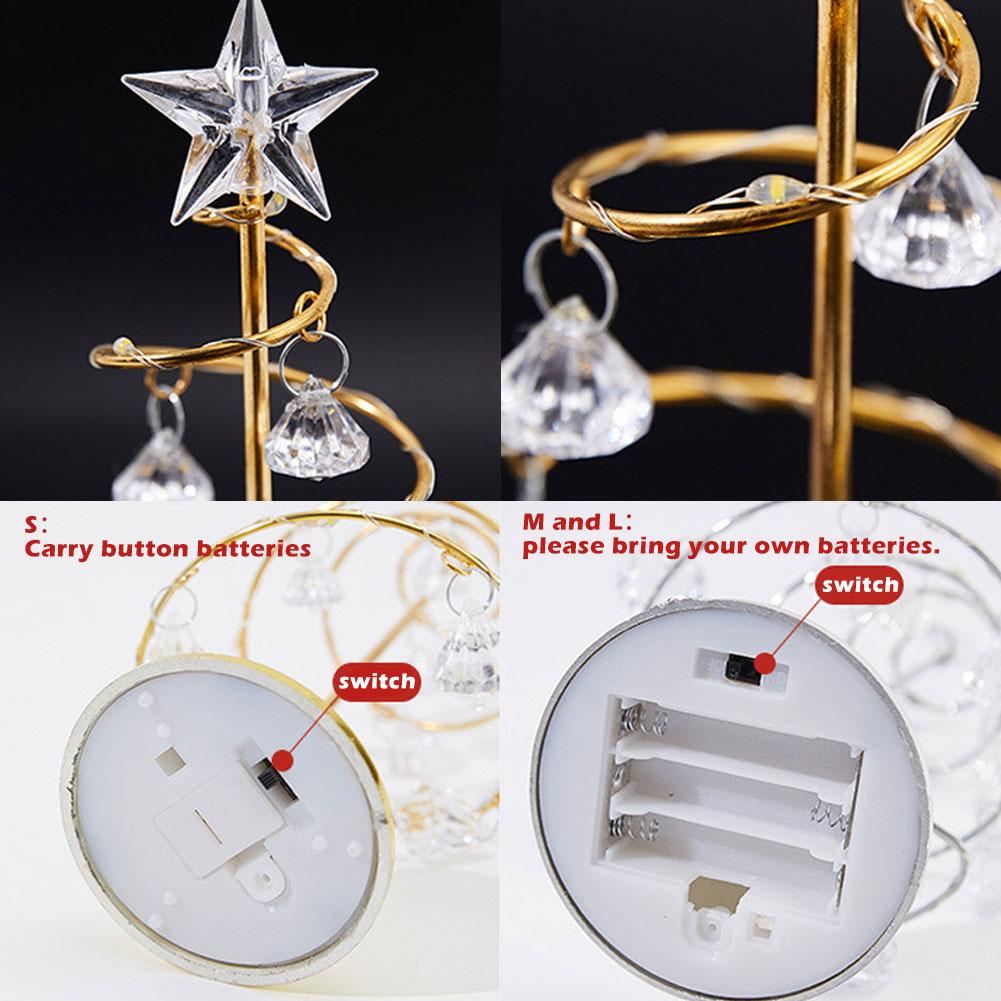 Kristall Weihnachtsbaum Nachtlicht Weihnachtsgeschenk Ornament Tischlampe Kristall Schreibtischdeko Licht Schlafzimmer Wohnzimmer Weihnachtslichter