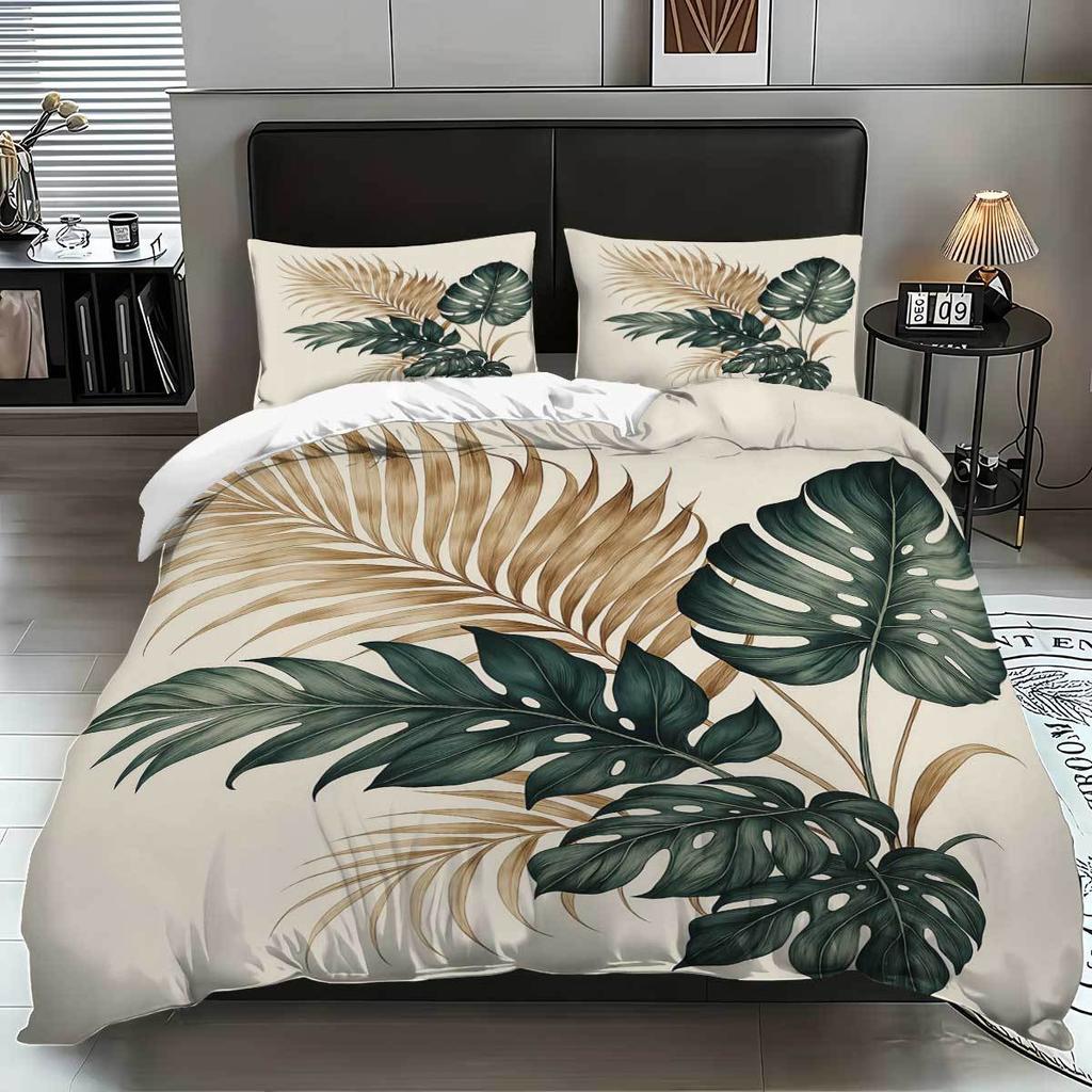 Comforter Plants Digital Printed 3Pcs Queen King Bedding Set Floral Bed For Home Decor