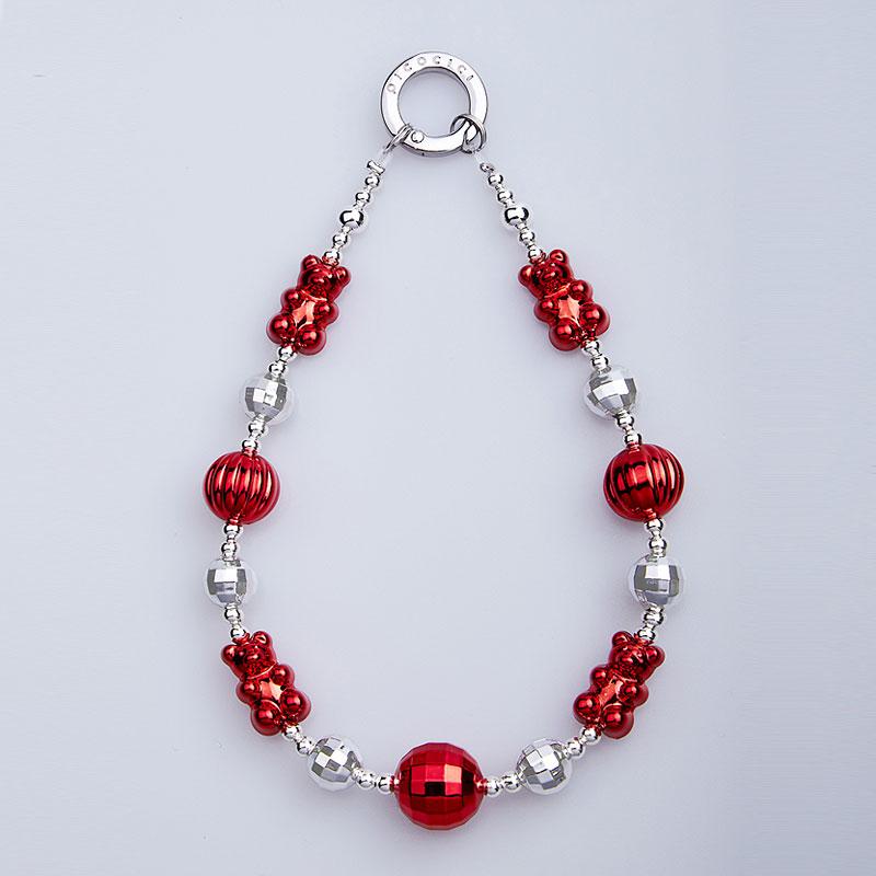 PICOCICI Electroplated Cartoon Bear Decor Phone Anti-drop Wrist Band Beaded Bracelet