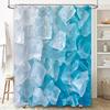 Ice Crystal Shower Curtain for Bathroom - Waterproof and Durable with Vibrant Blue and White Design Easy To Clean and Maintain