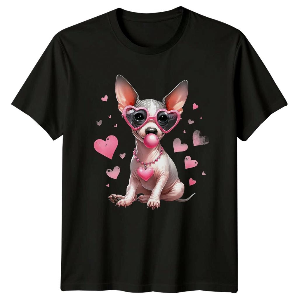 Sphynx Dog Valentine Hearts Unisexs TShirt Unisexs Tee Animal Graphic Top
