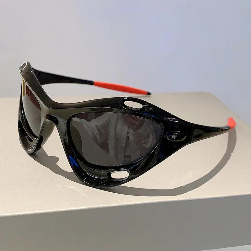 

Big Frame Luxury Brand Designer Cat Eye Sunglasses Women For Men Outdoor Vintage Sun Glasses Cyberpunk Popular Sport Goggles