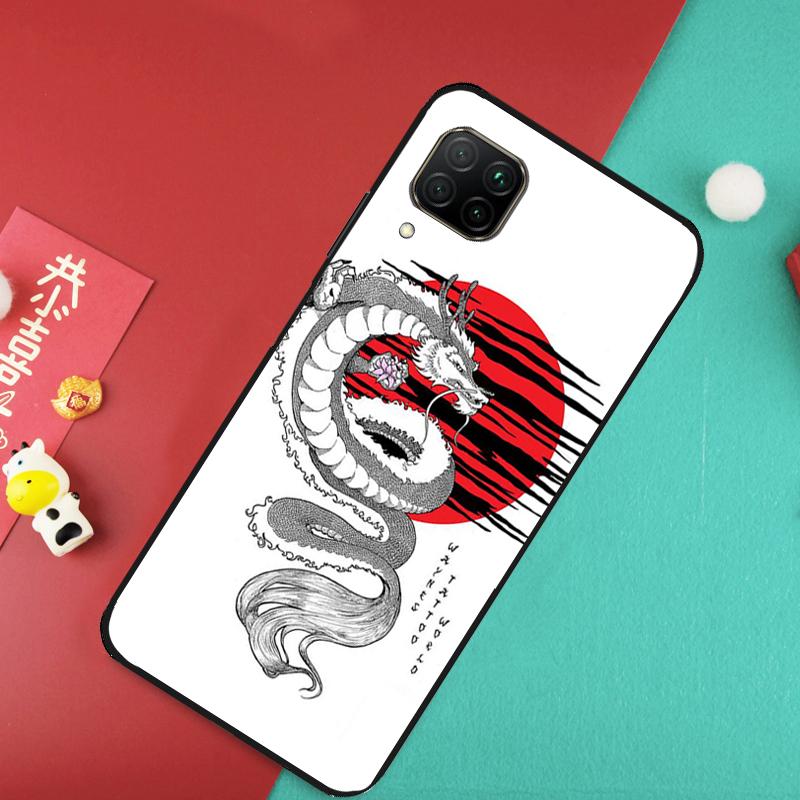 Japanese Dragon Style Case For Huawei Nova Y91 Y61 Y60 Y70 Y90 Nova 9 SE 10 11i 8i 3i P20 P30 Pro P40 Lite Cover