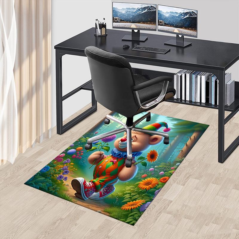 

1pc Clown Bear Office Chair Mat - Anime Cartoon Design, Non-Slip Carpet for Home Decor, Suitable for All Seasons, Ideal as a Gift or for Gaming Rooms 60cm by 90cm