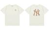 MLB & NY Large Logo Printed Short Sleeve T-shirt Cream 905