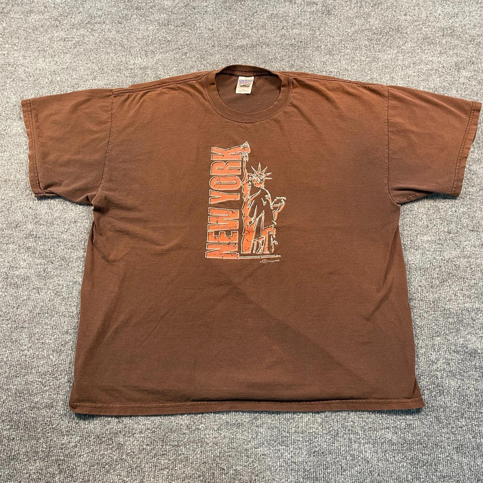 

Vintage 90s New-York Statue of Liberty Shirt 2XL 25x28 Brown L