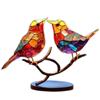 Kreative gefärbte Acrylvögel auf Zweigornamenten für den Heimtisch, neuartige bunte Vogelgruppenserie, Dekoration, Bastelgeschenke