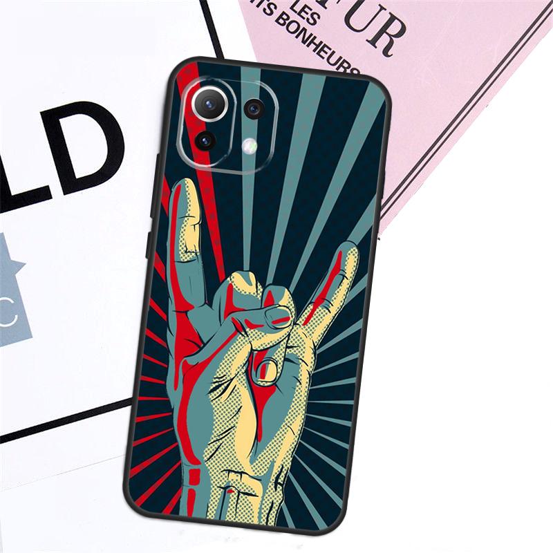 Rock Roll Skull Case For Xiaomi 17 Pro Max 14 15 Ultra 13T 15T 14T Pro POCO X7 Pro X5 X6 F5 F6 F7 F8 Cover