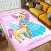Custom Name Princess Unicorn Living Room Non-Slip Area Rug Soft Carpet for Bedroom Kids Playroom Sofa Office Home Decor Doormat