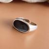 925 Sterling Silver Rings For Women Geometric Fine Jewelry Finger Adjustable Wide Flower Retro Ring For Party Birthday Gift