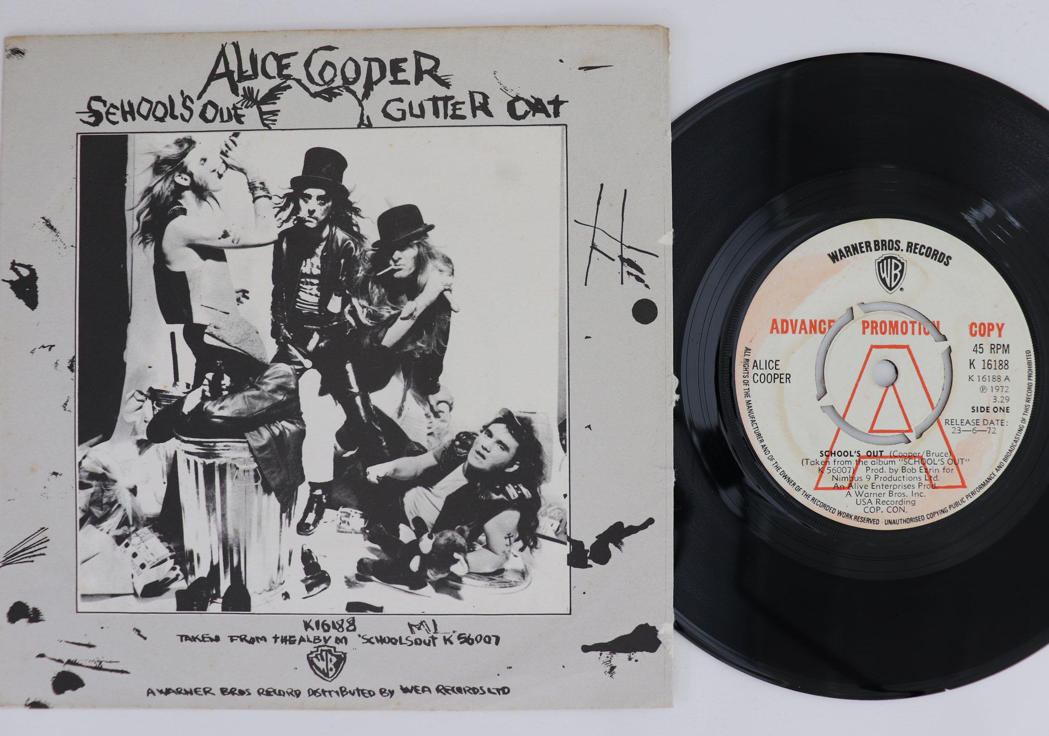 

7-дюймовая пластинка ALICE COOPER - School s Out K16188PROMO Warner Bros. Re 1972 UK Rock Б/у