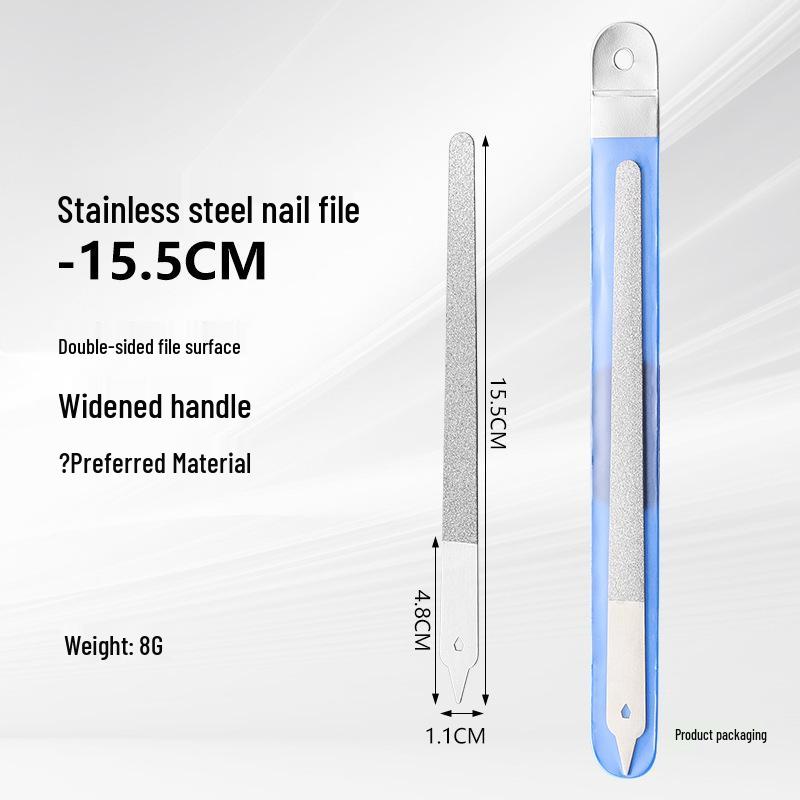 Stainless Steel Double-Sided Nail File and Shaper Tool