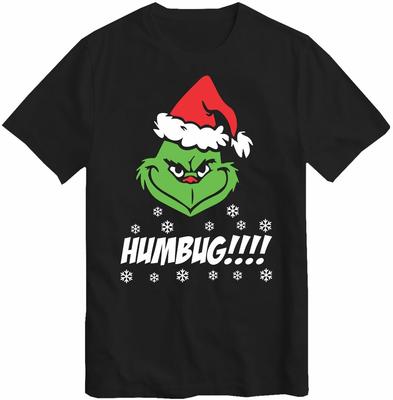 Grinch Humbug Christmas T-Shirt Novelty Gift Pyjama Party Idea Top Men's Women