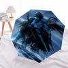 Blauer Krieger-Schirm im Avatar-Stil: Automatisches Öffnen/Schließen, Faltbares Design, Regenschutz für den Außenbereich für Fans und Reisende0198b