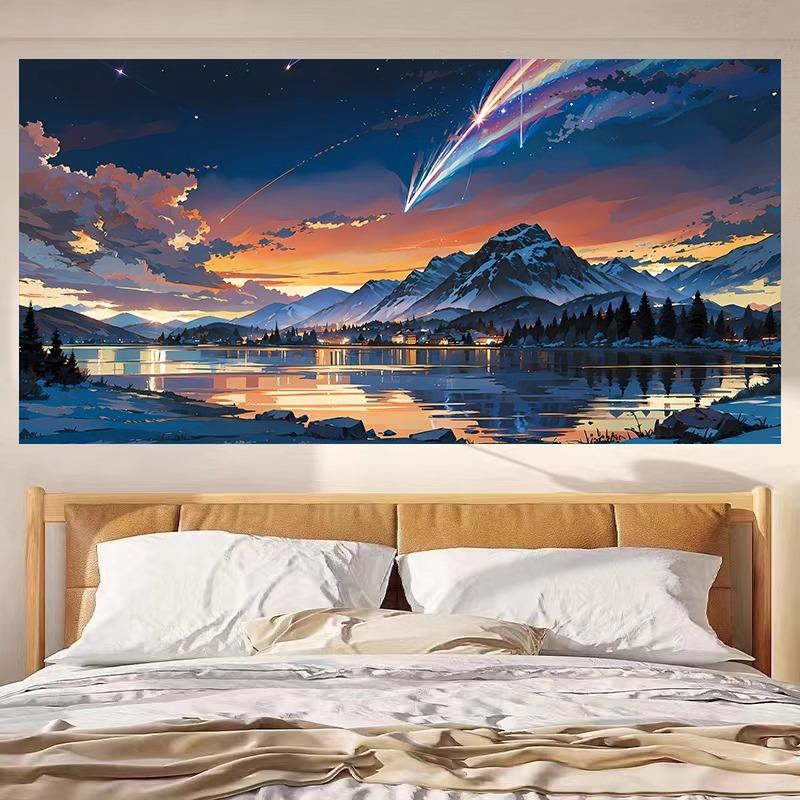 Landscape Background Cloth Ins Tapestry Living Room Bedroom Decoration Personalized Minimalist Style Tapestry Decoration 100X70CM